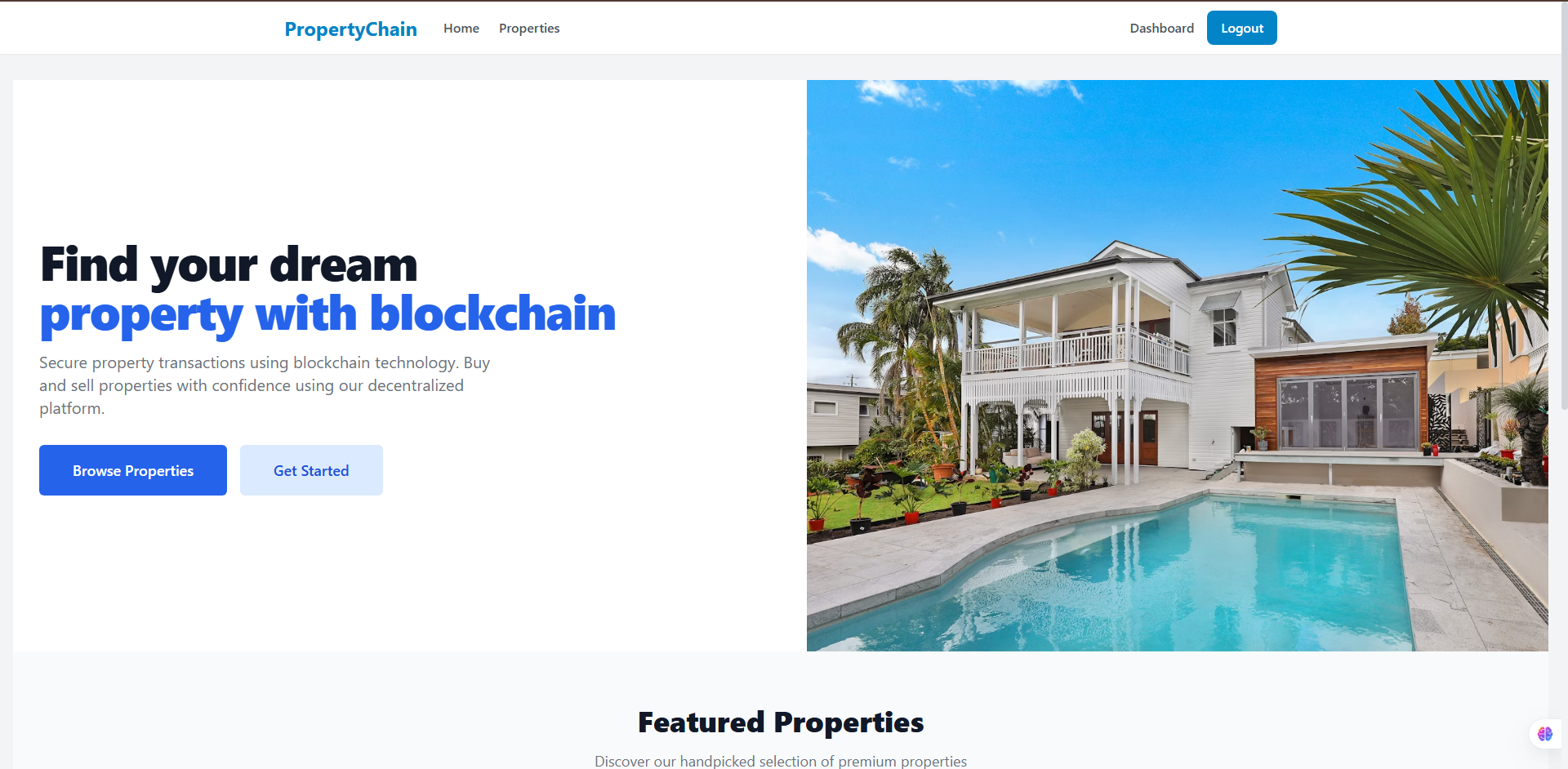 PropertyChain Homepage